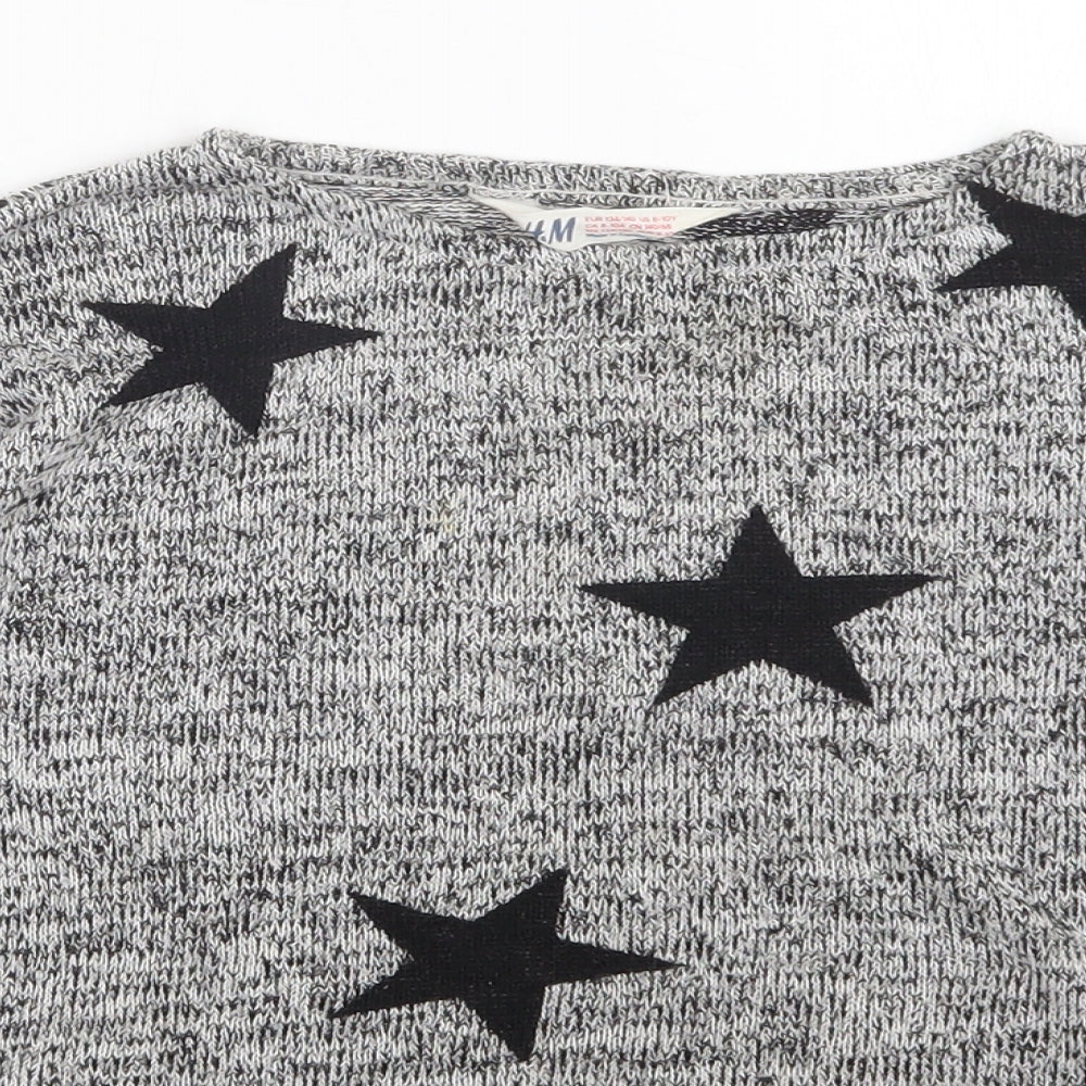 H&M Girls Grey   Pullover Jumper Size 9-10 Years