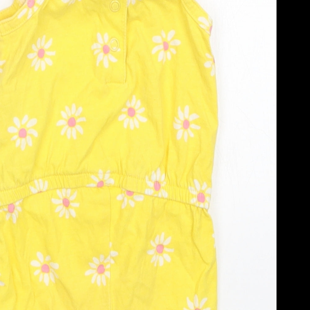Mothercare Girls Yellow Floral  Romper One-Piece Size 3-6 Months