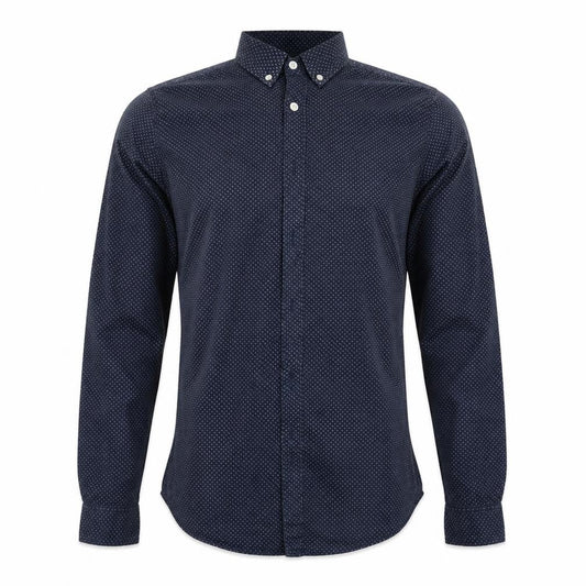 Topman Mens Blue Polka Dot   Button-Up Size S