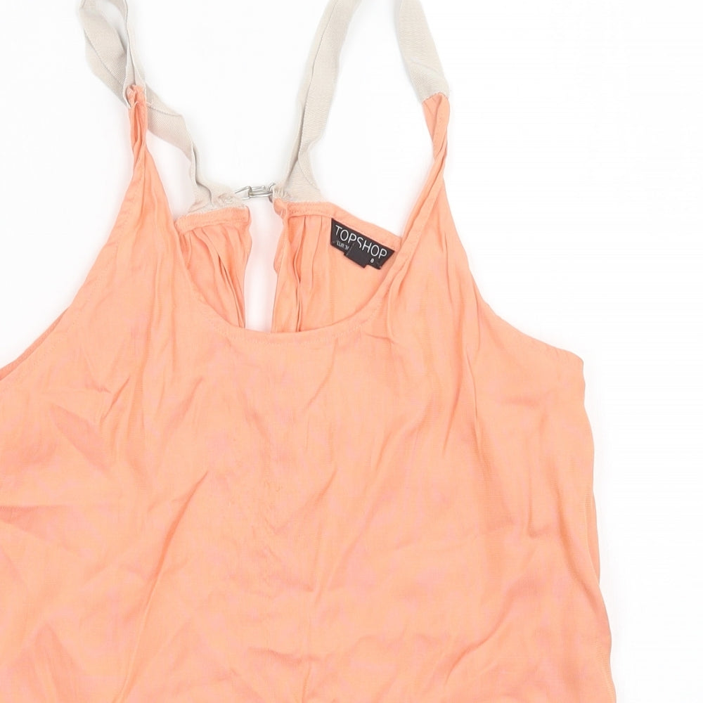 Topshop Womens Orange   Basic Tank Size 8