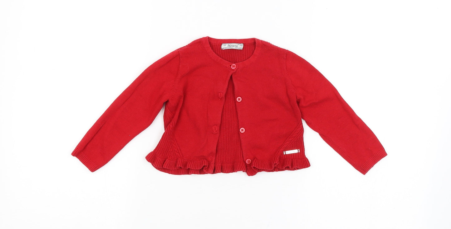 Mayoral Baby Red   Cardigan Jumper