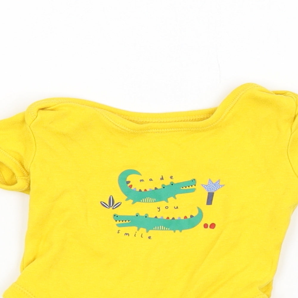 George Baby Yellow   Babygrow One-Piece Size 0-3 Months  - DINOSAURS