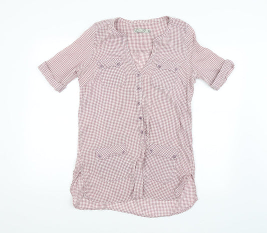 Preworn Womens Purple Check  Basic Button-Up Size L