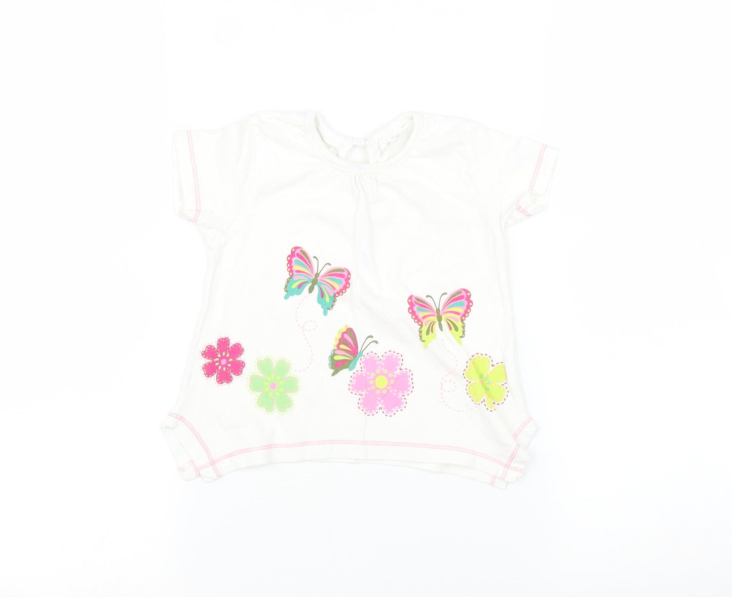 F&F Baby Multicoloured   Basic T-Shirt Size 9-12 Months  - Butterfly Print