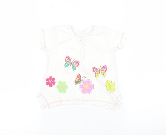 F&F Baby Multicoloured   Basic T-Shirt Size 9-12 Months  - Butterfly Print