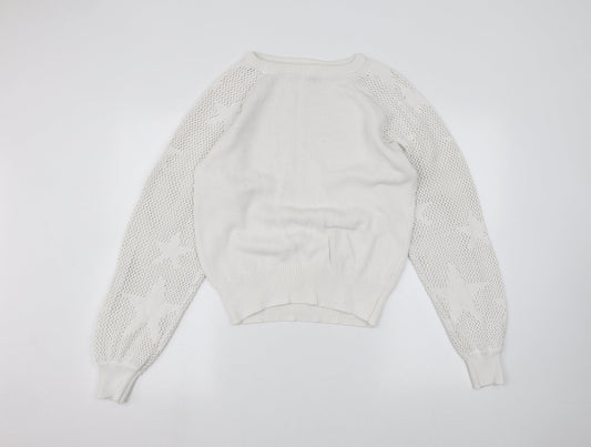 Marks and Spencer Womens White   Pullover Jumper Size S