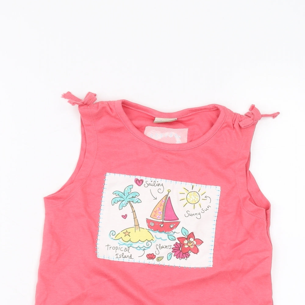 Cherokee Girls Pink   Basic T-Shirt Size 4-5 Years