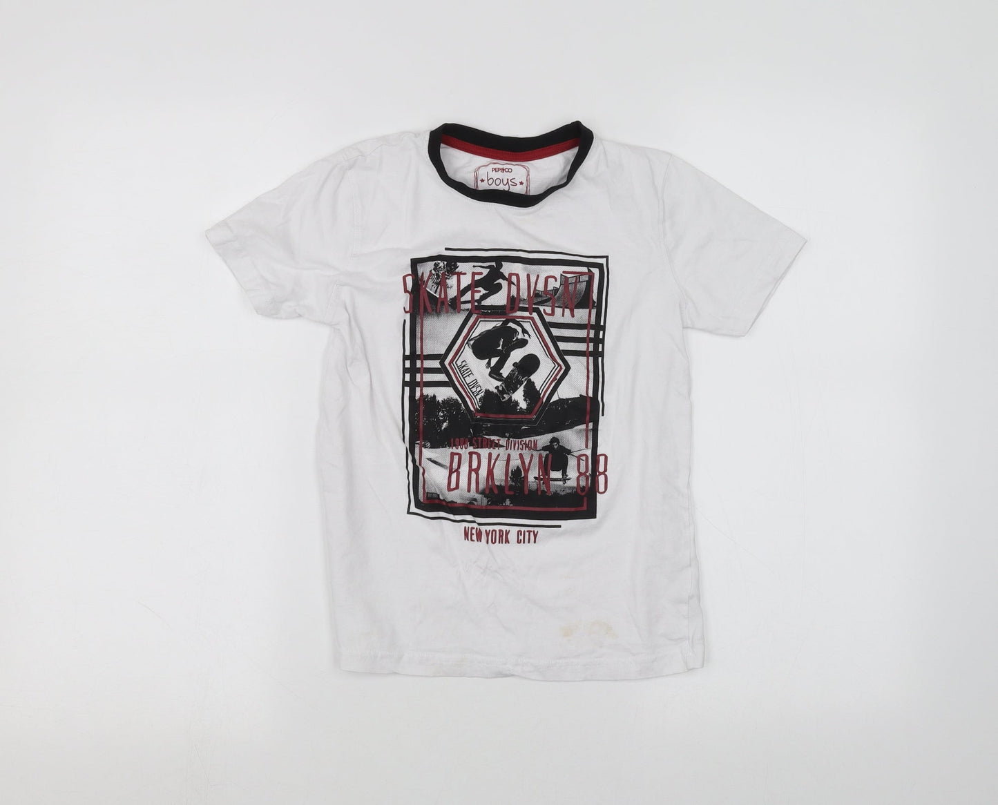 PEP&CO Boys White   Basic T-Shirt Size 9-10 Years
