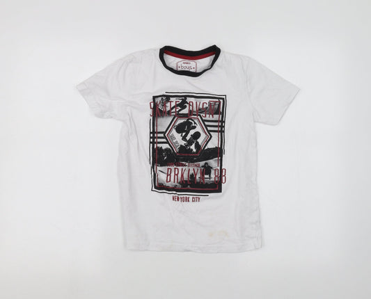PEP&CO Boys White   Basic T-Shirt Size 9-10 Years