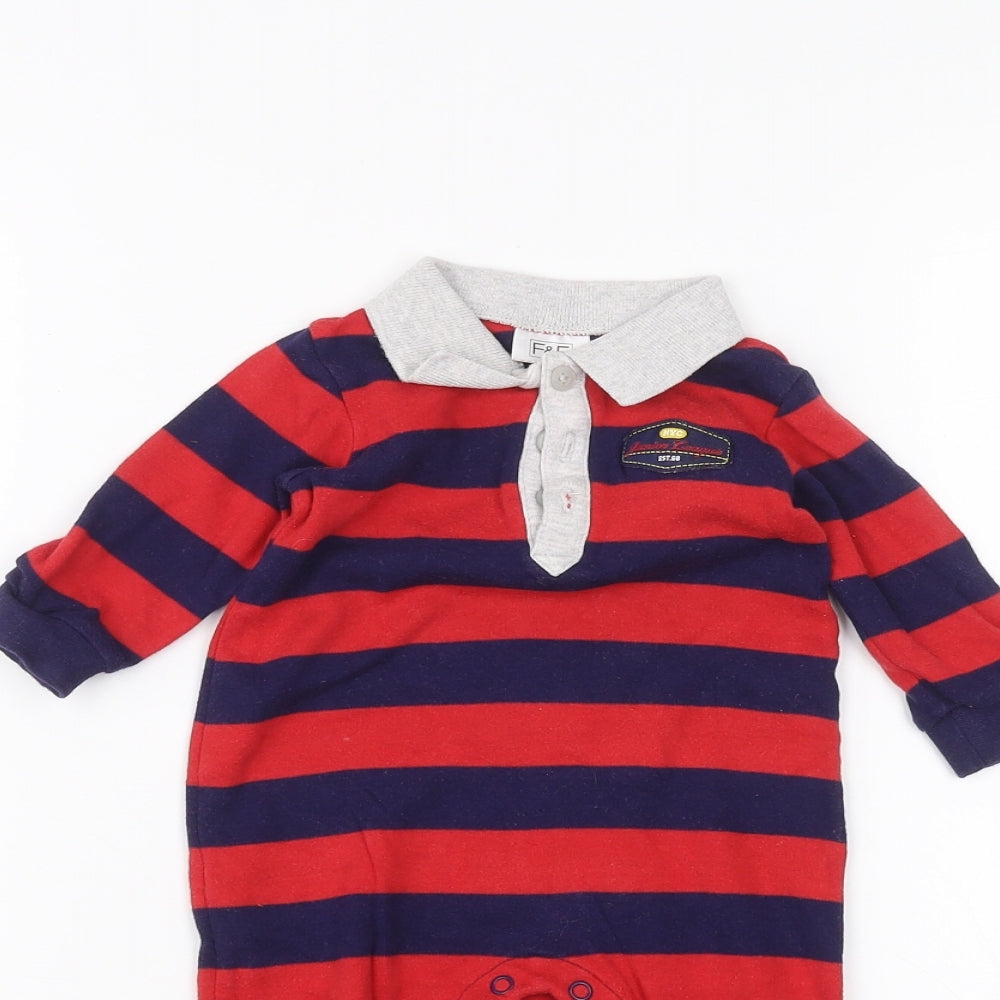 F&F Baby Red Striped  Babygrow One-Piece Size 3-6 Months
