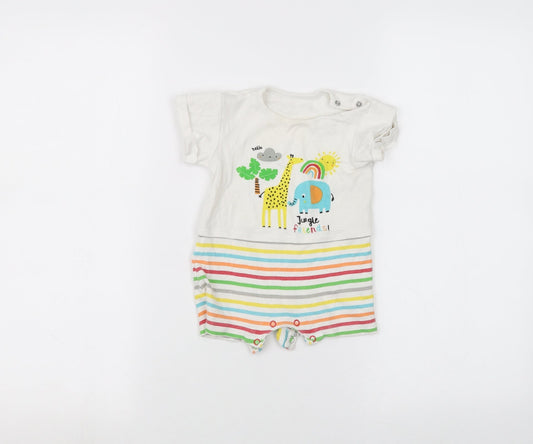 PEP&CO Baby White Striped  Babygrow One-Piece Size 6-9 Months