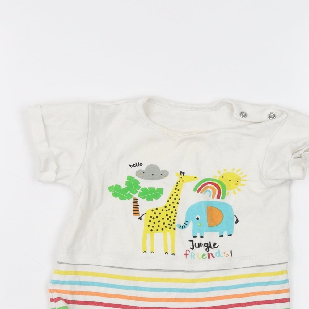 PEP&CO Baby White Striped  Babygrow One-Piece Size 6-9 Months