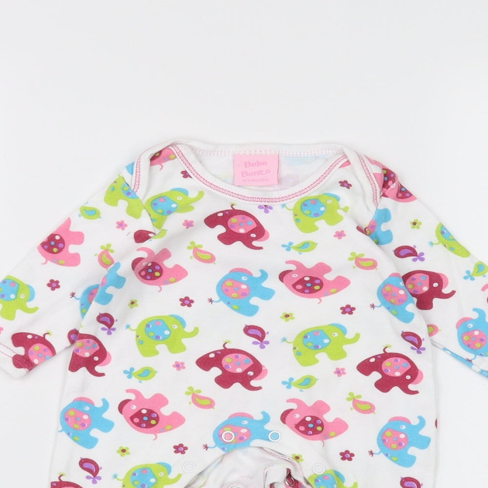 Bebe Bonito Baby White   Coverall One-Piece Size 0-3 Months