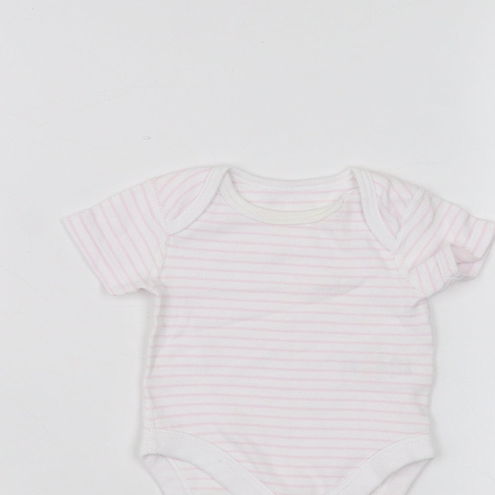 BHS Baby White Striped  Babygrow One-Piece Size 0-3 Months