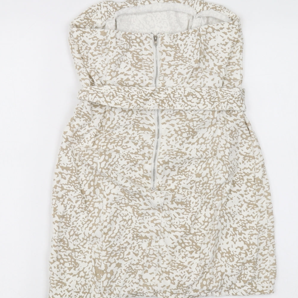 PRETTYLITTLETHING Womens White   A-Line  Size 8  - Belted