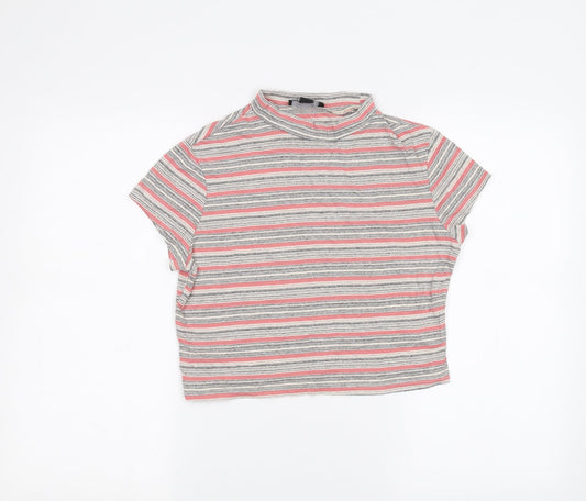 Atmosphere Womens Grey Striped  Basic T-Shirt Size 14