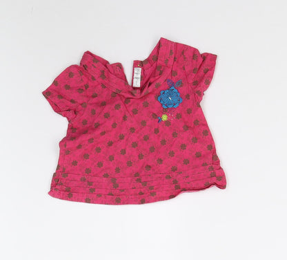 Additional front view of mamas & papas Baby Pink Basic Blouse, size 3-6, Months
