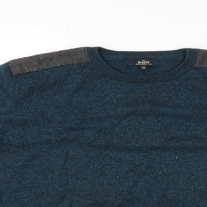 Close-up detail of Easy men’s green jumper, size M