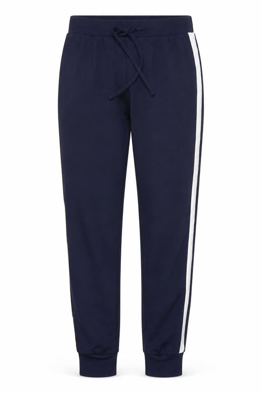 Front view of Atmosphere women’s blue jogger trousers, size UK 6, 27-inch leg