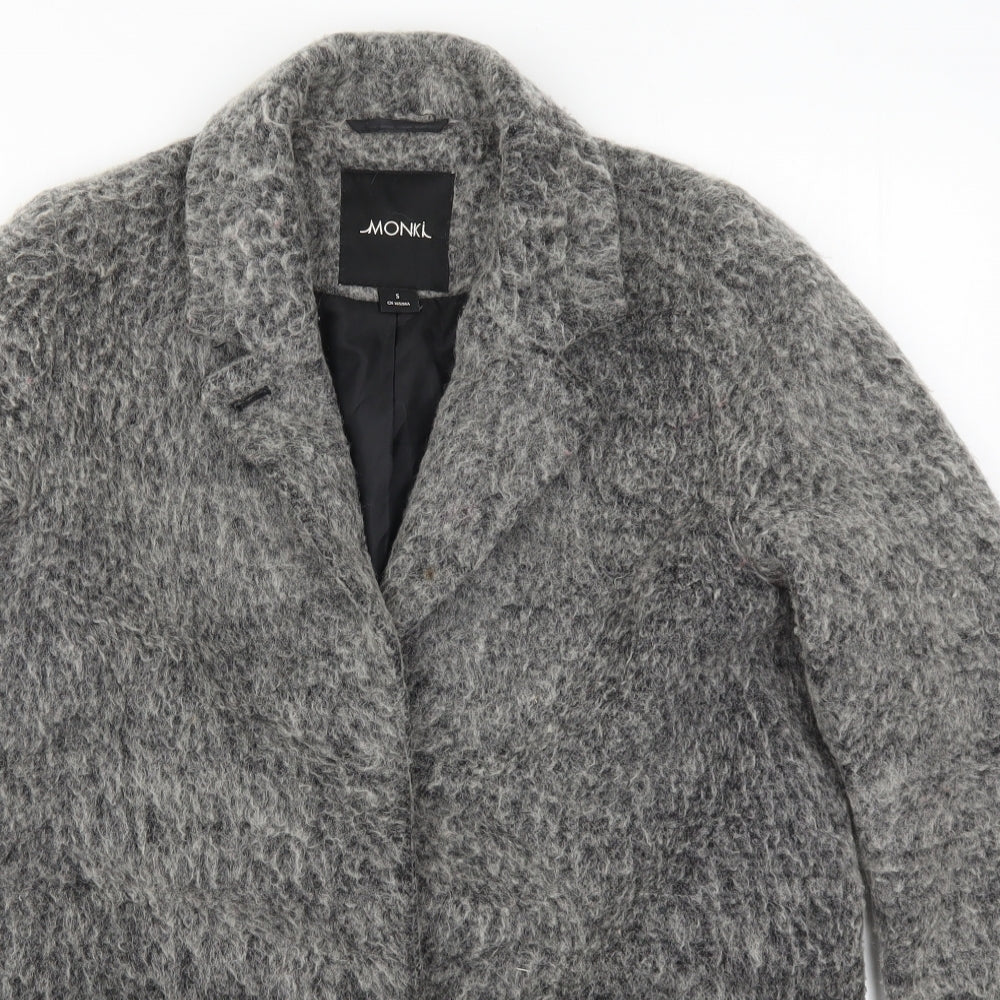 Monki Womens Grey   Pea Coat Coat Size S