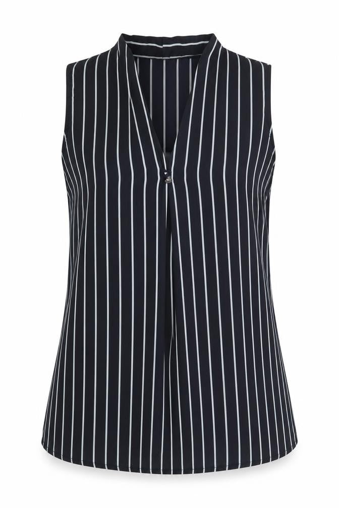 Atmosphere Womens Blue Striped  Basic Tank Size 10