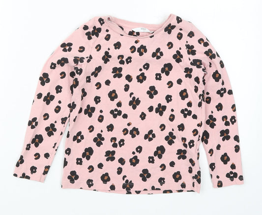 Marks and Spencer Girls Pink Animal Print  Basic T-Shirt Size 5-6 Years