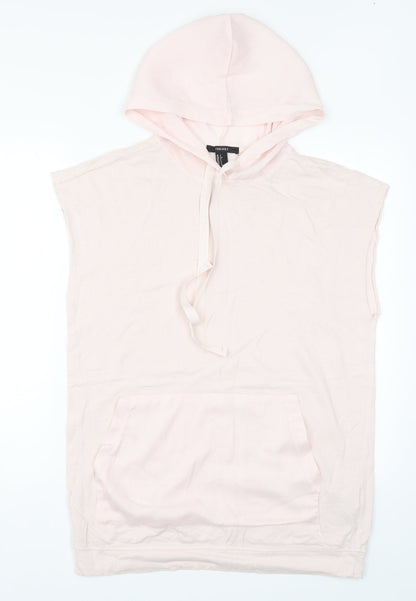 Preloved FOREVER 21 Womens Pink   Pullover Hoodie Size S - Front