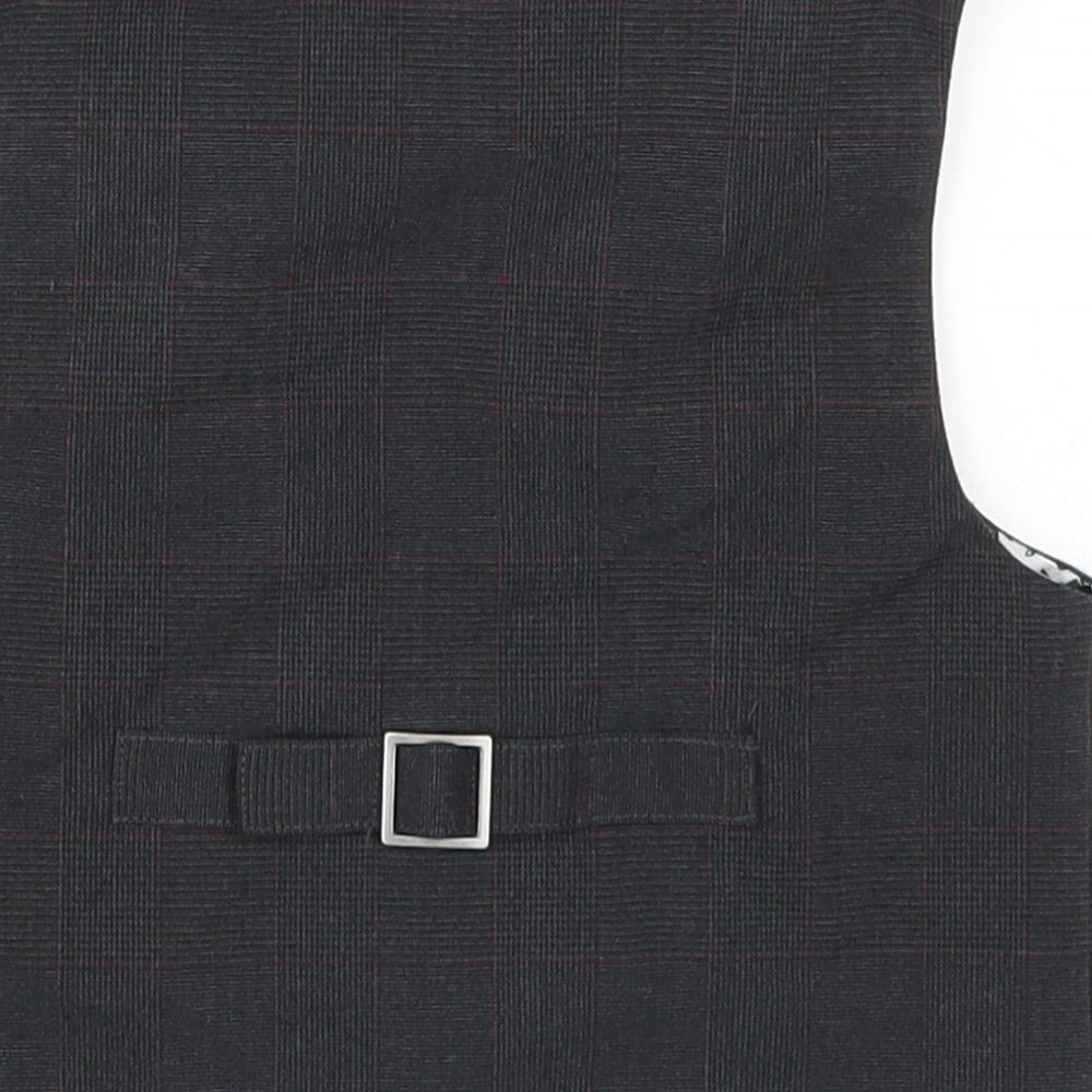 Marks and Spencer Boys Grey Check  Jacket Waistcoat Size 2-3 Years