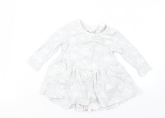 NEXT Girls Grey   T-Shirt Dress  Size 6-9 Months