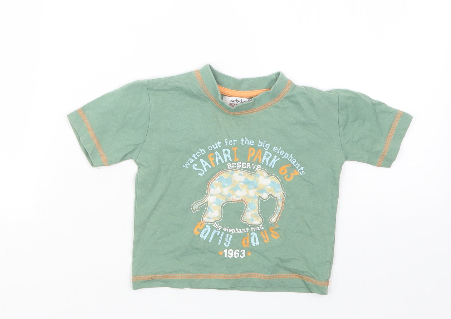 Earlydays Boys Green   Basic T-Shirt Size 12-18 Months