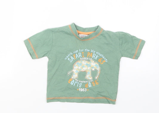Earlydays Boys Green   Basic T-Shirt Size 12-18 Months