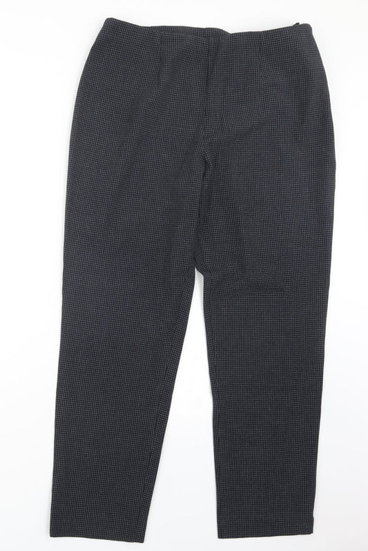 Marks and Spencer Womens Blue Check  Trousers  Size 16 L28 in