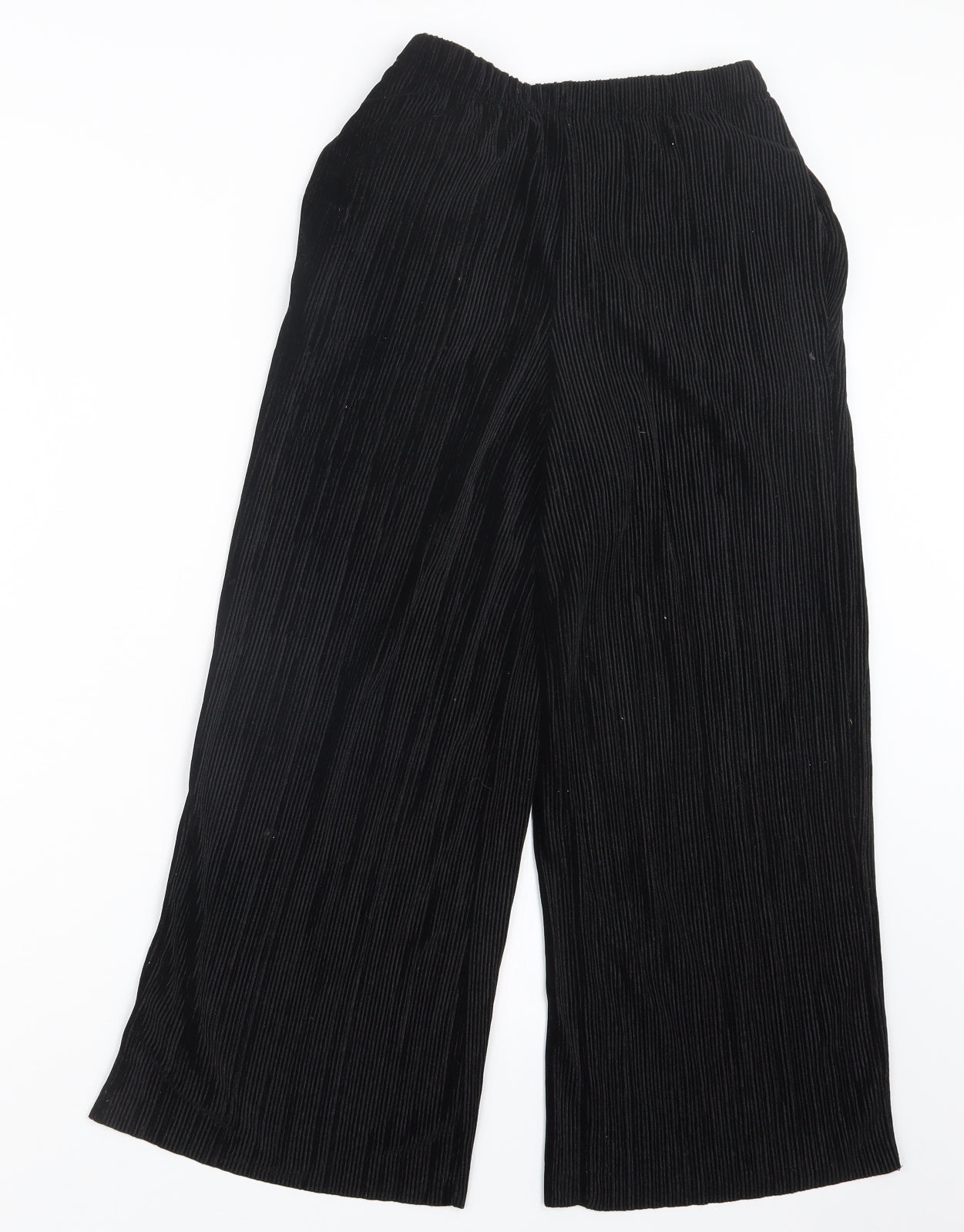 Topshop Womens Black  Velvet Trousers  Size 6 L22 in