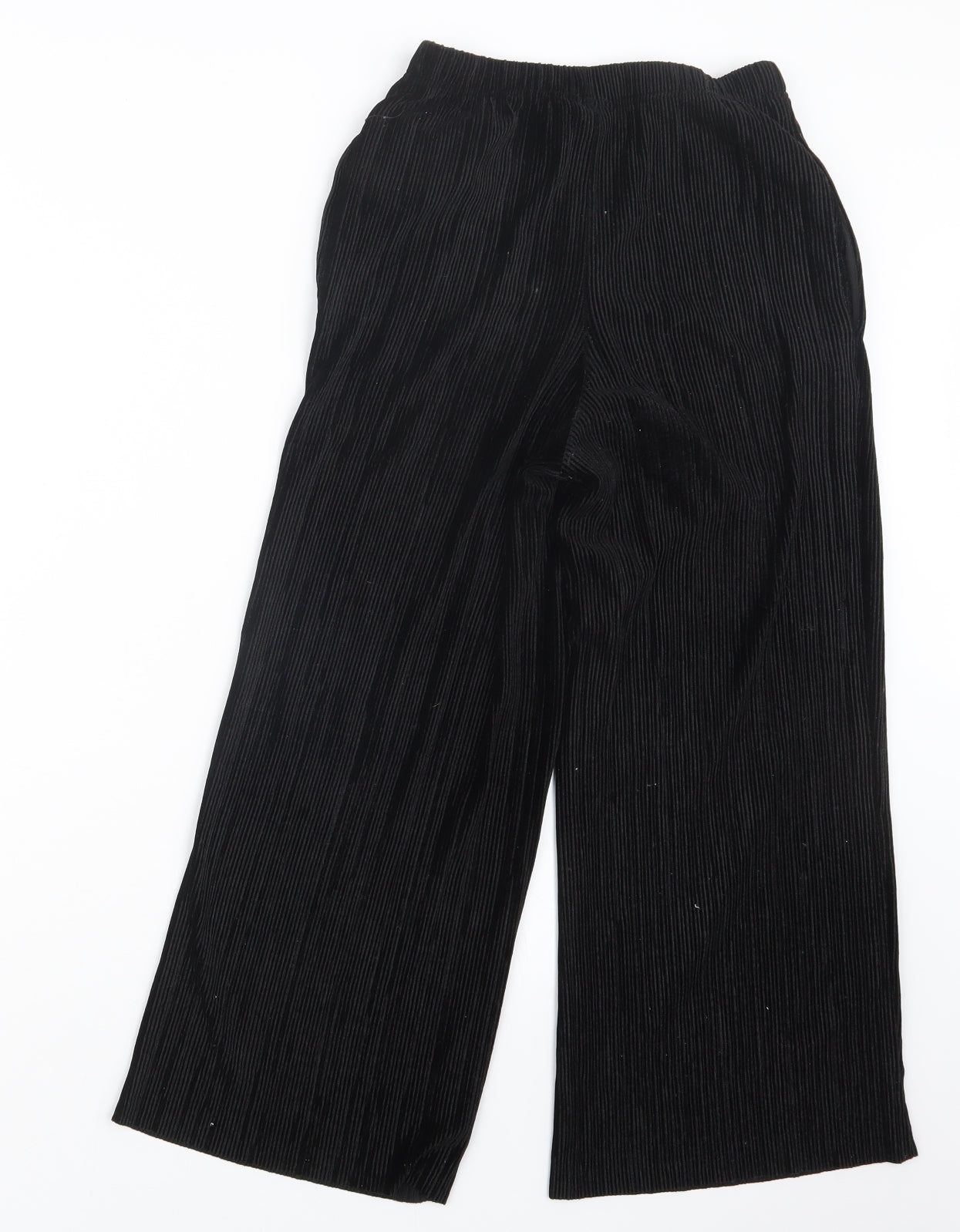 Topshop Womens Black  Velvet Trousers  Size 6 L22 in