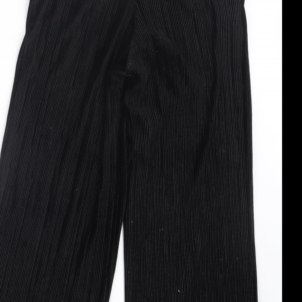 Topshop Womens Black  Velvet Trousers  Size 6 L22 in