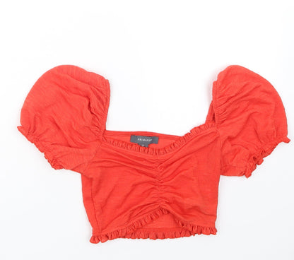 Preloved Primark Womens Red   Cropped T-Shirt Size 4 - Front