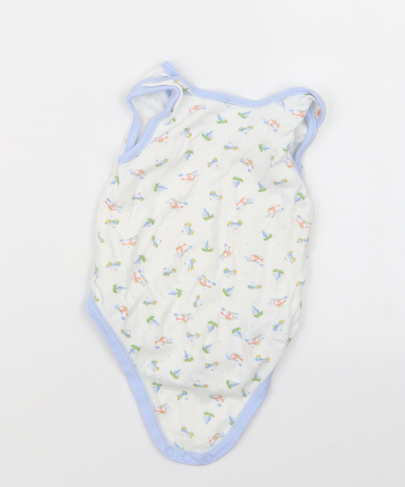 Nursery Time Boys Blue Geometric  Babygrow One-Piece Size 6-9 Months