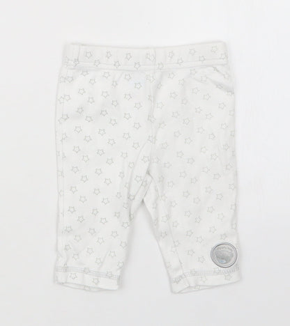 Additional front view of F&F girls’ white geometric capri pyjama set, size 0-3, months - tatty teddy