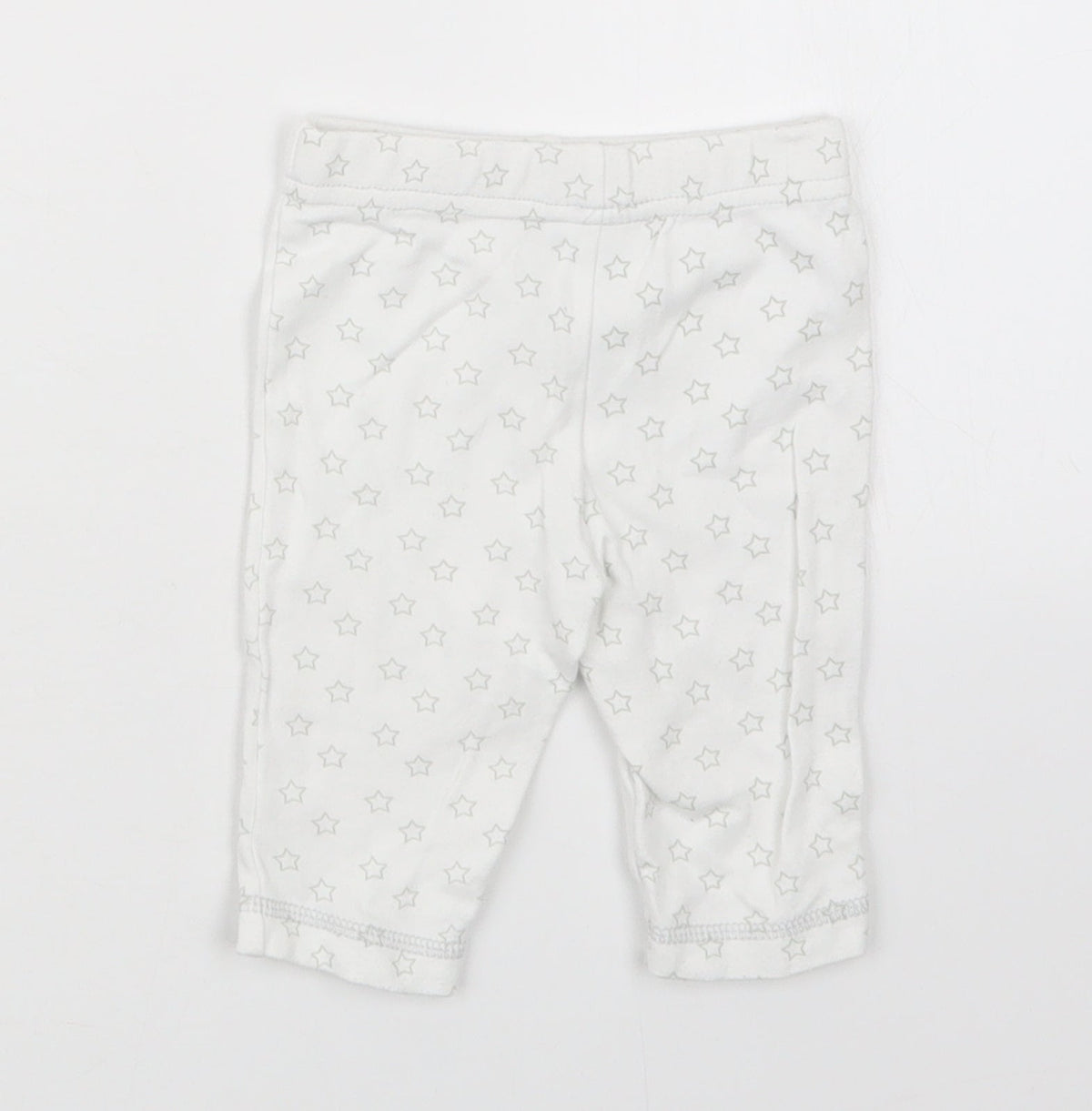 Back view of F&F girls’ white geometric capri pyjama set, size 0-3, months - tatty teddy