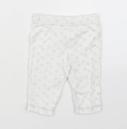 Back view of F&F girls’ white geometric capri pyjama set, size 0-3, months - tatty teddy