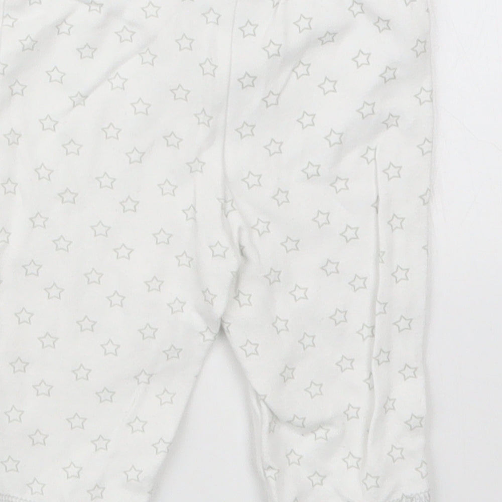 Brand and care label for F&F girls’ white geometric capri pyjama set, size 0-3, months - tatty teddy