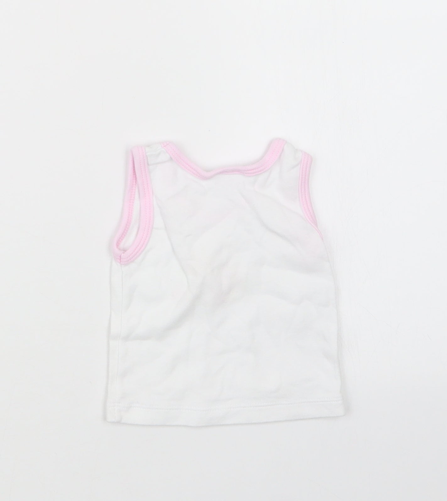 Just too Cute Girls White   Basic T-Shirt Size 0-3 Months