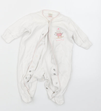 Additional front view of Next girls’ white coverall outfit/set, size 0-3, months
