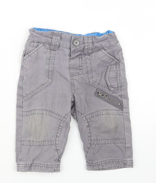 F&F Boys Grey   Cropped Trousers Size 9-12 Months