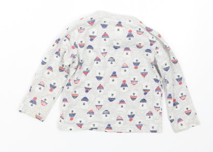 Back view of Tu boys’ grey geometric basic t-shirt, size 9-12, months
