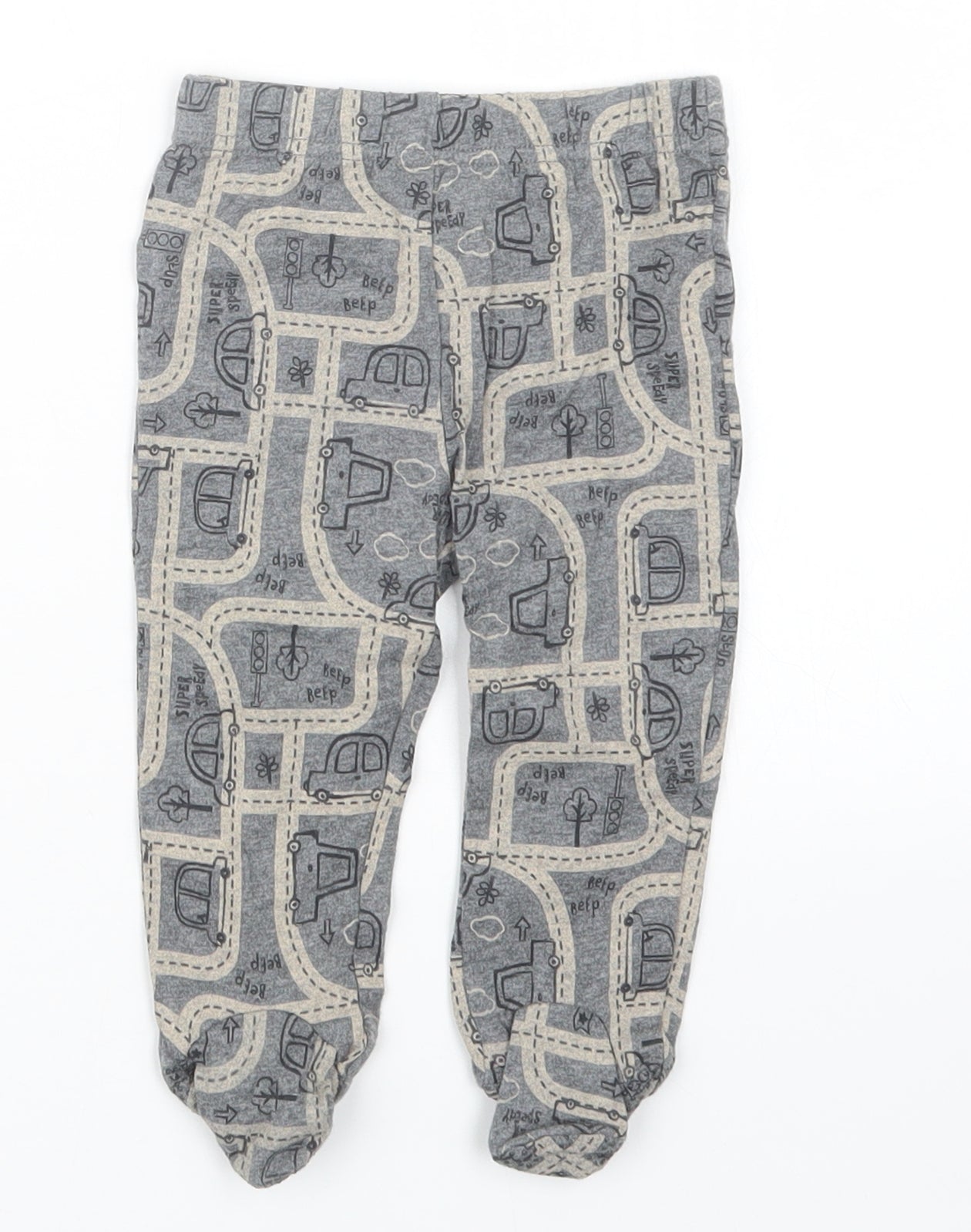 TU Boys Grey Geometric  Capri Trousers Size 6-9 Months