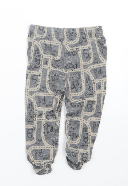 Back view of Tu boys’ grey geometric capri trousers, size 6-9, months