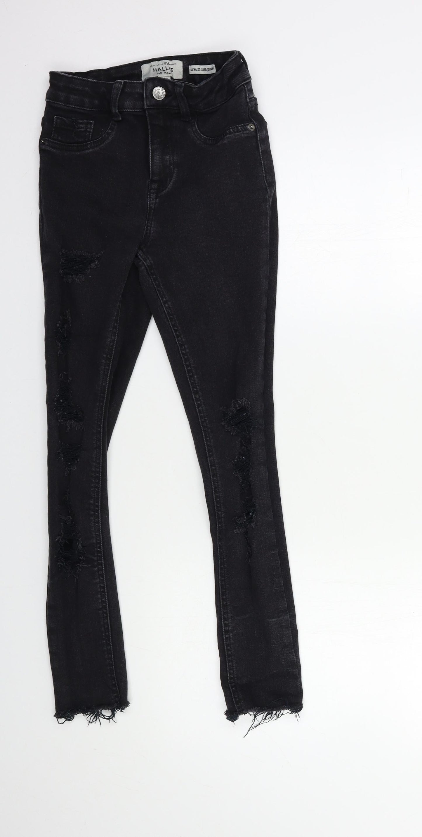 New Look Girls Black  Denim Skinny Jeans Size 12 Years