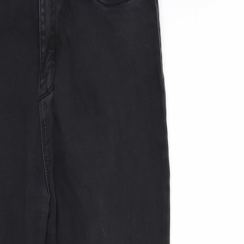 Close-up detail of Denim & Co. girls’ blue denim skinny jeans, size 12-13, years