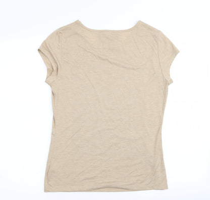 Preloved Asda George Womens Beige   Basic T-Shirt Size 10 - Back